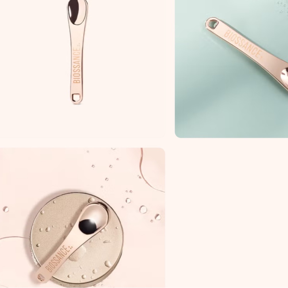 Biossance sustainable skin care spatula gold